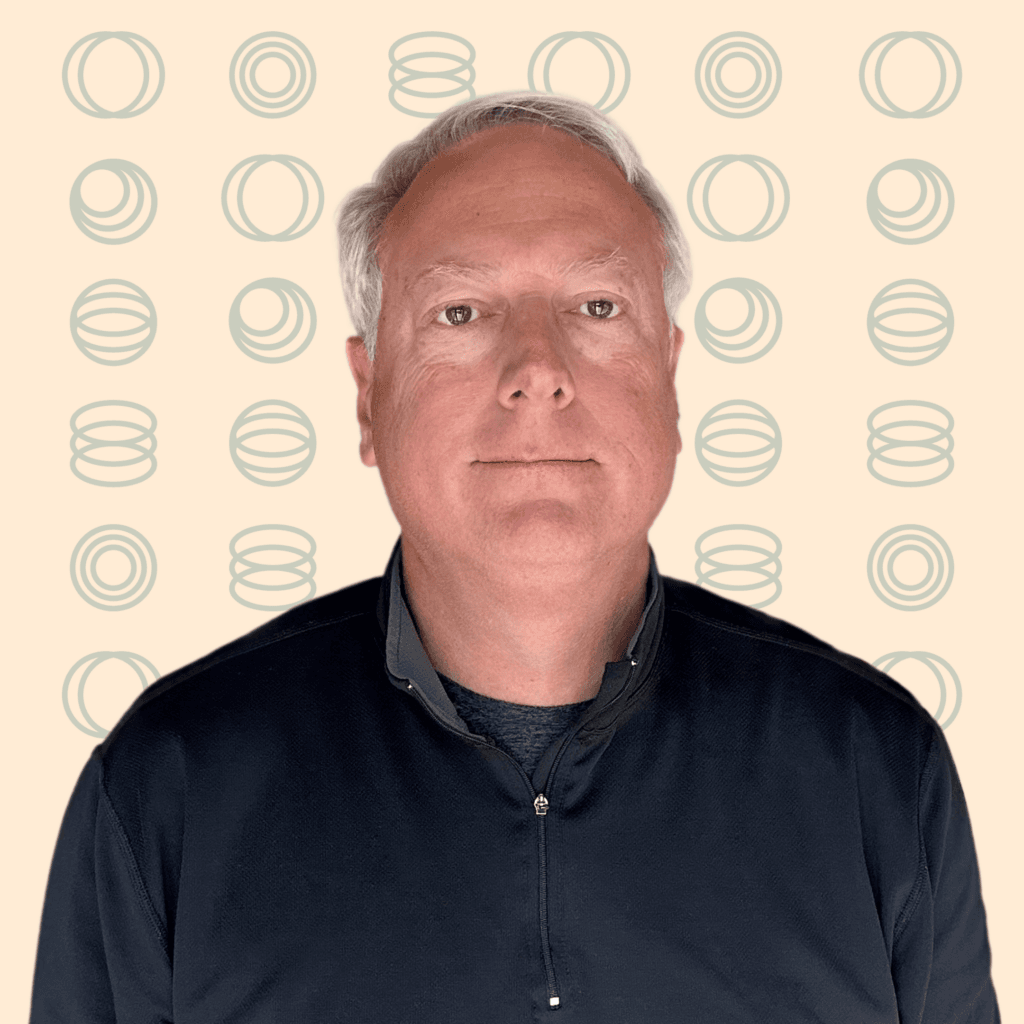 george rogers headshot with logo background