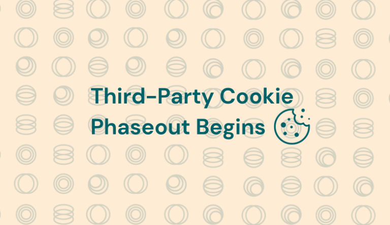 third-party cookie phaseout begins text with a cookie icon